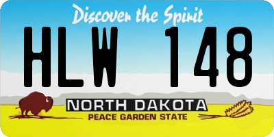 ND license plate HLW148