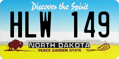 ND license plate HLW149