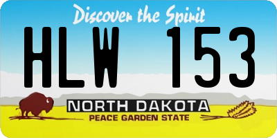 ND license plate HLW153