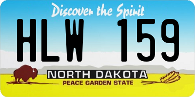 ND license plate HLW159