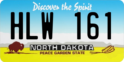 ND license plate HLW161