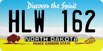 ND license plate HLW162