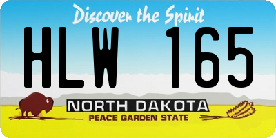 ND license plate HLW165