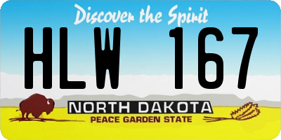 ND license plate HLW167