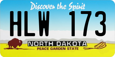 ND license plate HLW173