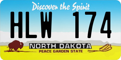 ND license plate HLW174