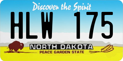 ND license plate HLW175