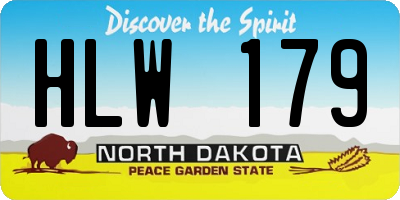 ND license plate HLW179