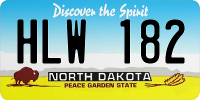 ND license plate HLW182