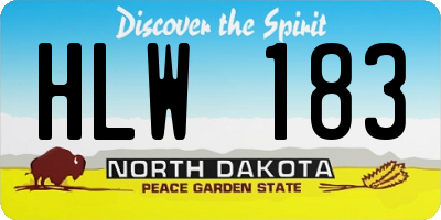 ND license plate HLW183