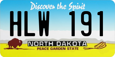 ND license plate HLW191