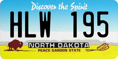 ND license plate HLW195