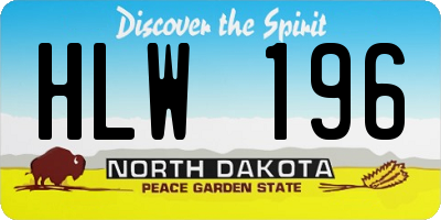 ND license plate HLW196
