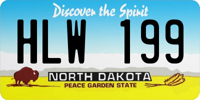 ND license plate HLW199