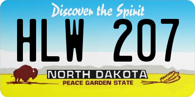 ND license plate HLW207
