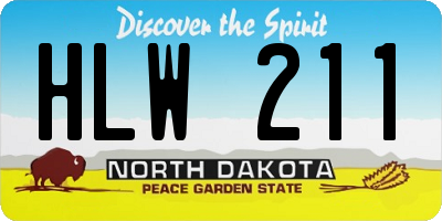 ND license plate HLW211