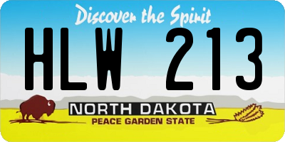 ND license plate HLW213