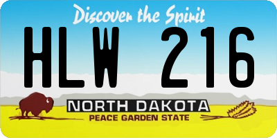 ND license plate HLW216