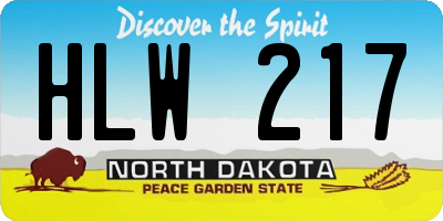 ND license plate HLW217