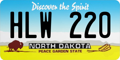ND license plate HLW220