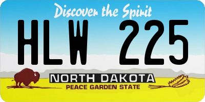 ND license plate HLW225