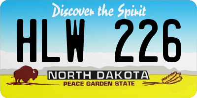 ND license plate HLW226