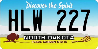 ND license plate HLW227