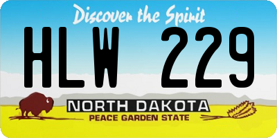 ND license plate HLW229