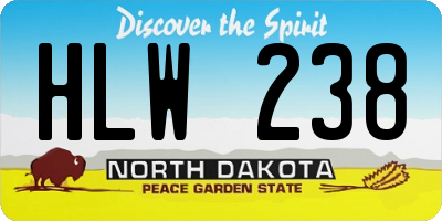 ND license plate HLW238