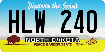 ND license plate HLW240