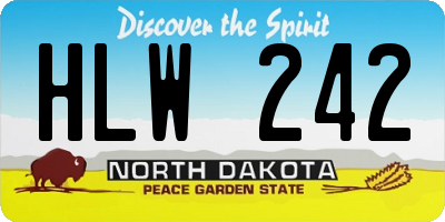 ND license plate HLW242