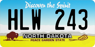 ND license plate HLW243