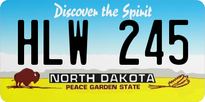 ND license plate HLW245