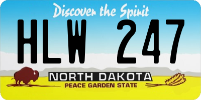 ND license plate HLW247
