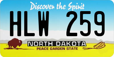 ND license plate HLW259