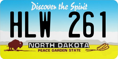 ND license plate HLW261