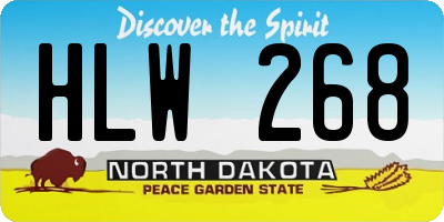 ND license plate HLW268