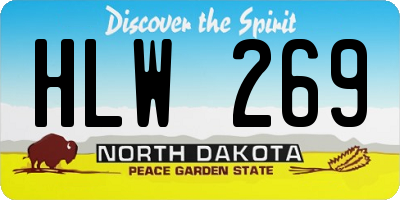 ND license plate HLW269