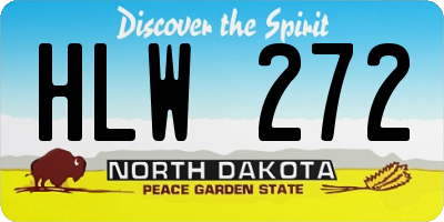 ND license plate HLW272
