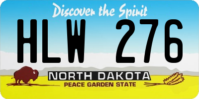 ND license plate HLW276