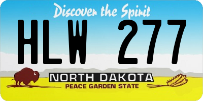 ND license plate HLW277