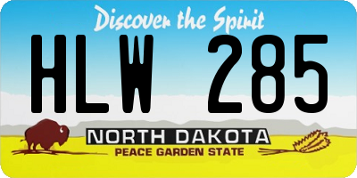 ND license plate HLW285