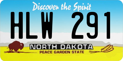 ND license plate HLW291