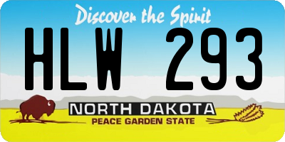 ND license plate HLW293