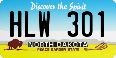 ND license plate HLW301