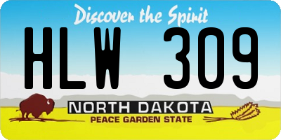 ND license plate HLW309