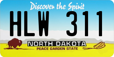 ND license plate HLW311