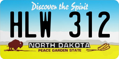 ND license plate HLW312