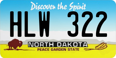ND license plate HLW322