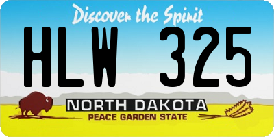 ND license plate HLW325